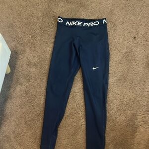 women navy blue nike pro leggings